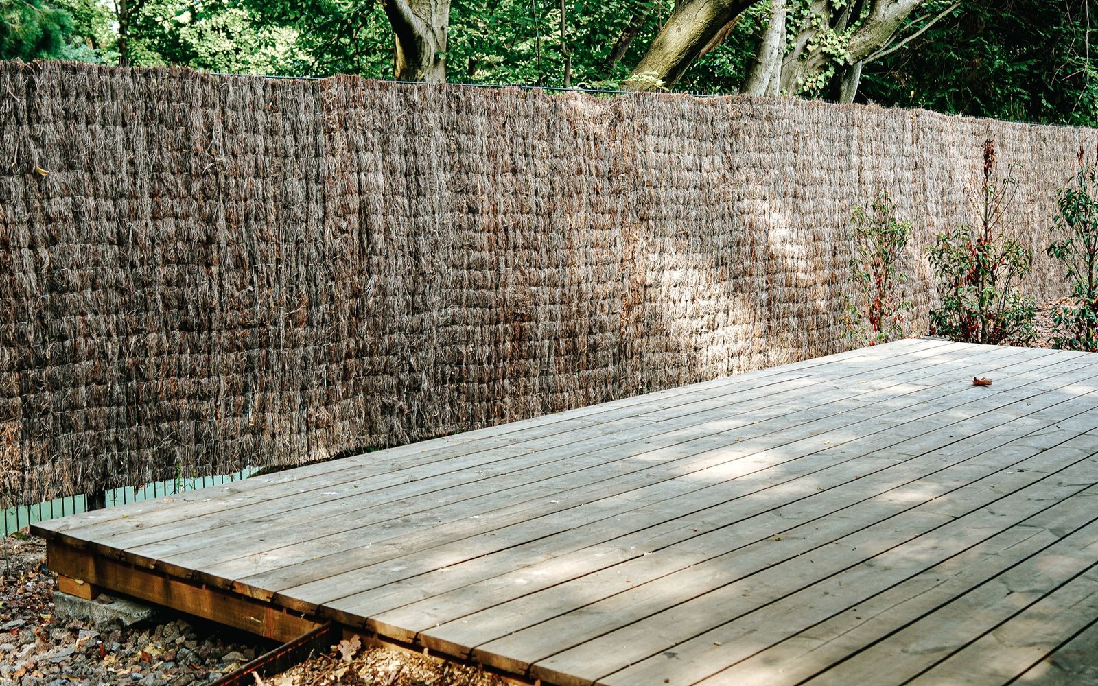 Freshly built backyard timber deck